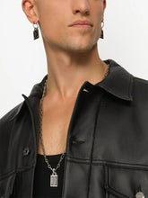 logo tag drop earrings
